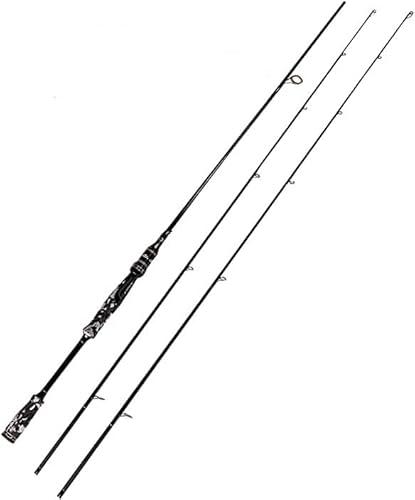 Entsport 2 Piece 7 Feet Spinning Rod 24 Ton Carbon Fiber Spincasting Fishing Rod with 2 Tips - Medium and Medium Heavy Portable Spin Bass Fishing Rod