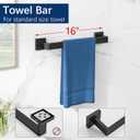 Gypie 5-Piece Bathroom Hardware Accessories Set, Towel Racks for Bathroom Wall Mounted Stainless Steel, Matte Black Towel Bar Set 16In