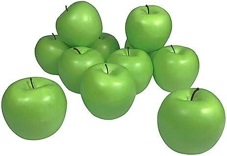 KPUETY 7 Pcs Artificial Fruit Fake Simulation Fruit for Home Kitchen Party Photography Prop Wedding Decoration (7pcs Green Apple)