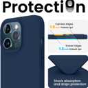 JELE Compatible with iPhone 13 Pro Case, Shockproof iPhone 13 Pro Silicone Case with [Military Drop Protection], [Soft Anti-Scratch Microfiber Lining],Dust-Risistant Phone Cover, Navy Blue