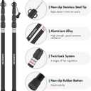 Tarp Poles, Telescoping Tent Pole Set of 4, 7.7ft Aluminum Lightweight Portable Support Rod with Protection Cap, for Camping, Awning, Sun Shades,Rain Fly, Free Guylines & Stakes (4 Poles)