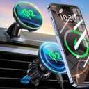 Car Mount for Qi2 MagSafe Wireless Charger, 2-in-1 Dashboard and Air Vent Mount, Strong Adhesive, Heat Resistant, 360 Rotation, Magnetic Phone Holder for Your Car Accessories for iPhone 16 Pro Max