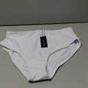 Tempt Me Women's High Waisted Bikini Bottom Tummy Control Ruched Bathing Suit Swim Bottom (Large, White)