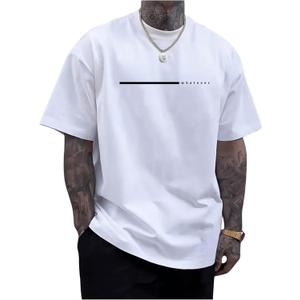 SOLY HUX Men's Graphic T-Shirts Casual Letter Print Crew Neck Short Sleeve Tops Summer Tees (White, M)