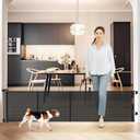 24 Inch Tall x 75 Inch Extra Wide Retractable Dog Gate for The House, Short Dog Gate to Step Over, Reinforced Mesh Puppy Gate for Doorways, Step Over Pet Gate for Stairs, Indoor/Outdoor, Black