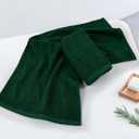 Jacquotha 2-Piece Hand Towels Set in Forest Green, Wavy Striped Jacquard Towels for Bathroom Kitchen Gifts (13x29 Inches, 100% Cotton)