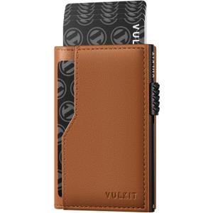 VULKIT Card Holder Wallet with Double ID Windows RFID Blocking Pop Up Wallet Minimalist Design for 12 Cards