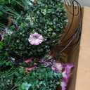 Artificial Fake Hanging Flowers Baskets for Outdoors Faux Plants Spring Outside Decor, UV Resistant Silk Morning Glory Flowers in Planter Realistic Petunias for Outdoor Porch Patio Garden Yard Home, 2 Pieces