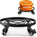 AMAGABELI GARDEN & HOME Plant Caddy with Wheels Heavy Duty 14 2 Pack Rolling Plant Stand Plant Dolly Iron Wheeled Lockable Casters Round Pot Mover Rollers Indoor Outdoor Planter Trolley Metal