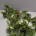 6 FT Artificial Christmas Garland, Faux Spruce Evergreen Garland with 20 LED Lights, Red Gold Ball Ornaments and Stars, Lighted with Timer, Perfect for Christmas Indoor Outdoor Decoration