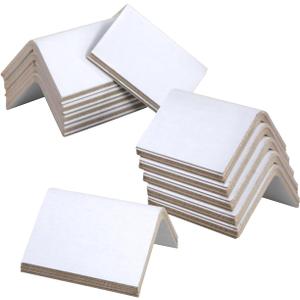 IDL Packaging Cardboard Edge Protectors 2" x 2" x 3", Pack of 50, White, 0.225" Thick - Reinforced V-Board Edge Guards for Pallets - Super-Duty Cardboard Corners for Shipping