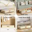 Yecaye Under Bed Storage with Wheels, 4 Pack Under Bed Storage Containers with Adjustable Dividers & Clear Window, Rolling Underbed Organizer Bins Drawers for Clothes, Shoes, Blankets, Beige