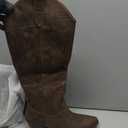 DANAZANA Knee High Cowgirl Boots For Women Wide Calf Tall Western Embroidered Cowboy Boots With Side Half Zip 9