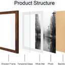 iRahmen 9x11 Picture Frame with HD Tempered Glass, Display Pictures 7x9 with Mat or 9 x 11 Without Mat, Wood Photo Frames for Tabletop and Wall Mount (Dark Brown, 1 Pack)