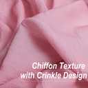Pink Ombre Chiffon Sheer Curtains for Living Room Bedroom, Gradient Crinkle Semi Voile Curtain Panels for Small Window Light Filtering Window Drapes for Laundry Room Rod Pocket, 2 Panels, 52"Wx54"L