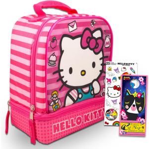Hello Kitty Lunch Box Set - Bundle with Hello Kitty Lunch Box for Girls, Hello Kitty Stickers, More | Hello Kitty Lunch Bag
