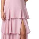 Lulus Arya Tiered Ruffle Maxi Dress Corset-Inspired Tie-Strap Event Gown for Women Medium