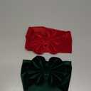 YanJie Baby Girl Bows Christmas Velvet Baby Headbands Big Baby Bows Wide Head Wrap Hair Accessories for Toddlers Newborn Infants Kids(Red-Green)