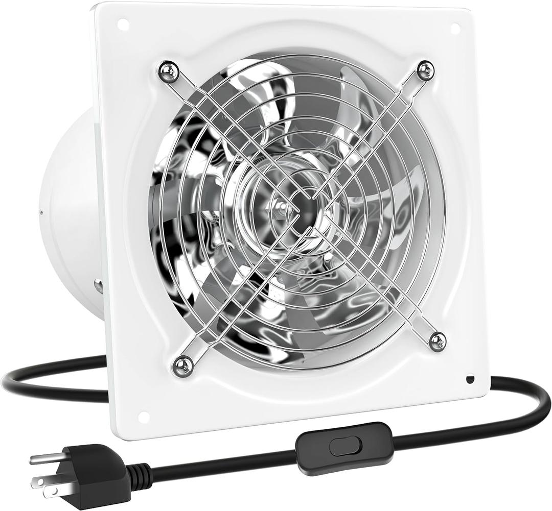 HG Power 10 Inch Exhaust Fan, Kitchen Exhaust Fan With Switch 988 CFM Wall Mounted, Extractor Ventilation Fan For Attic, Greenhouse, Basement, Shed
