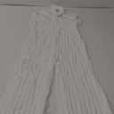 Summer Halter Backless Jumpsuits for Women Sexy See Through V Neck Tie Pleated One Piece Wide Leg Long Pants Romper (Medium, White)