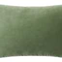 MIULEE Velvet Pillow Cover Soft Luxury Decorative Throw Pillow Cover Single Rectangle Cushion Case for Spring Couch Sofa Bedroom Car Decor,12x20 Inch Sage Green