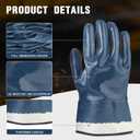 Nitrile Coated Work Gloves for Men Chemical and Oil Resistant Gloves Wide Cuff Ideal for Petrochemical