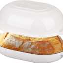 Enameled Cast Iron Sourdough Bread Oven, Dutch Oven, Loaf Cast Iron Bread Pan for Homemade Bread Baking, Meatloaf Pan with Lid, 7QT, White