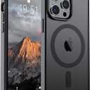 SUPFINE Magnetic for iPhone 13 Pro Max Case (Compatible with MagSafe) (Military Grade Drop Protection) Slim Translucent Matte Shockproof with Anti-Fingerprint Phone Case,Black
