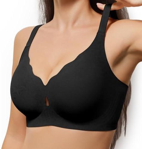 Women No Underwire Wave Bras Seamless Full Coverage Push Up Wireless Bra Supportive Bralettes Comfortable Lift Everyday Bras M