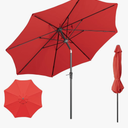 Benass 11FT Outdoor Patio Umbrella, Table Umbrella with Push Button Tilt and Crank, 8 Ribs Market Umbrella