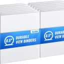 SUIN Bulk 12 Pack 0.5-inch 3 Ring Binders -Durable 1/2'' Binders with Roung Ring Binder, Large 100 Sheet Capacity, Fit 8.5" x 11" US Letter Size Paper, White (0.5'' White - 12 Packs)