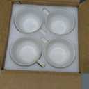 MALACASA 8 OZ Cappuccino Cups with Saucers Set of 4 - Ceramic Stackable Tea Cups and Saucers, Embossment Coffee Mugs for Tea, Latte and Mocha, Dishwasher Safe, Arctic white