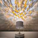 Joyzy Plug in Dynamic Ocean Wave Table Lamp Water Ripple Night Light Projector for Room Christmas Party Decoration Lighting Color Changing Ambient Lamp Vivid Water Wave Effect Lights Projection