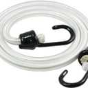 Joneaz Marine Grade Bungee Cords with Plastic Dip Coating Metal Hooks 36 inch White, 4 Pack 10mm Bungee Cord Heavy Duty, UV Resistant