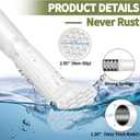 White Tension Curtain Rod 51-165In, Long Adjustable Tension Rods No Drilling for Window or Bathroom, Outdoor Curtain Rods for Patio, Easy to Install, Never Rust, Rod Diameter 1.26 Inches-White