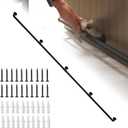 Bar Foot Rail Kit 4ft / 6ft / 8ft, Matte Black Bar Foot Rest Brackets with Internal Connector and End Caps, Galvanized Steel Complete Undercounter Combination Mount