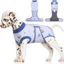 FUAMEY Recovery Suit for Dogs After Surgery,Soft Breathable Dog Bodysuit E-Collar & Cone Alternative Surgical Suit,Male Female Dog Neuter Spay Suits Anti Licking Wounds Onesie Blue Boat S (S(Back:11.4-13.4in,WT:7-15lbs))
