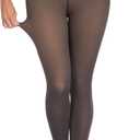 CHRLEISURE Women's Fleece Lined Tights - Fake Sheer Warm Pantyhose Thick Winter Leggings (Medium-Large, Pantyhose Translucent Dark Brown 2, 300g) M/L