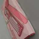 Wireless Keyboard and Mouse Combo - Round Keycaps, Full-Size Retro Typewriter Keyboard with Detachable Wrist Rest, Sleep Mode & Tilt Legs, 2.4GHz Cordless Connection for Mac/Windows/PC (Hot Pink)