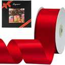 Solid Color Double Faced Red Satin Ribbon 2" X 25 Yards, Ribbons Perfect for Crafts, Wedding Decor, Bows Bouquet, Sewing, Christmas Gift Wrapping