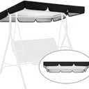 Swing Canopy Replacement for Outdoor Patio Swing Chair 2/3 Seater Waterproof Porch Swing Seat Canopy Cover Garden Hammock Top Cover for Seat Furniture, Canopy only (Black, 65x455.9 Inch)
