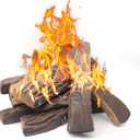 Gas Fireplace Logs, 10pcs Large Ceramic Firepit Logs, Decorative Faux Wood Log Set for Indoor Outdoor Gas Insets, Vented,Ventless, Electric,Ethanol,Gel Fireplaces