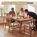 Sintuff 4 Pcs Wishbone Chair Cushions for Dining Chairs, PU Leather Seat Pads with Soft Foam, Compatible with Hans Wegner Style Y Chair, White