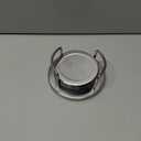 JUXYES Set of 6 Stainless Steel Round Coasters with Holder & Sponge Bottom, Silver Metal Cup Coasters Set Stunning Cool Coaster Cups Mats Decor for Restaurant Kitchen bar Dining Table