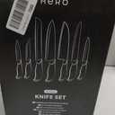 Home Hero Kitchen Knife Set - 15 PCS Black Knife Set with Block and Sharpener - Stainless Steel Knife Set - Ergonomic Handles - Includes Steak Knives Set of 6 - Knife Block Set for Kitchen