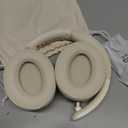 RORSOU B8 Bluetooth Headphones Over Ear, 6 EQ Music Modes and 50H Playtime Deep Bass Wireless Headphones with Mic, Lightweight Folding HiFi Stereo Headset for iPad/Travel/Tablet/PC/Home Beige White