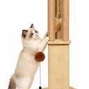 Cat Scratching Post for Indoor Cats,Kitten sisal Scratch Post for Cute Small Medium Adults cat,Rope Scratcher with Ball (27" H)