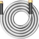 Short Metal Garden Hose 6 ft Connector, Stainless Steel Small Hose Extension Adapter for Hose Reel, Long, Flexible, Lightweight & Heavy Duty Water Pipe, No Kinking Outdoor Water Hose for Yard, 6 Feet