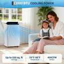 12,000 BTU Portable Air Conditioner, 4-IN-1 Portable AC Unit for Rooms Up to 550 Sq. Ft. with Cooling, Dehumidifier, Fan, Sleep, Auto Swing, LED Display, 24H Timer, Remote & Installation Kits Included