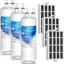 ICEPURE W10295370A Refrigerator Water Filter Compatible with EDR1RXD1, EDR1RXD1B, WHR1RXD1, KAD1RXD1, 46-9081, 46-9930, P5WB2L, P8RFWB2L and W10311524 Air Filter 3 Combo